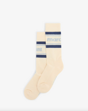 Load image into Gallery viewer, Dona Socks in Ecru/Blue
