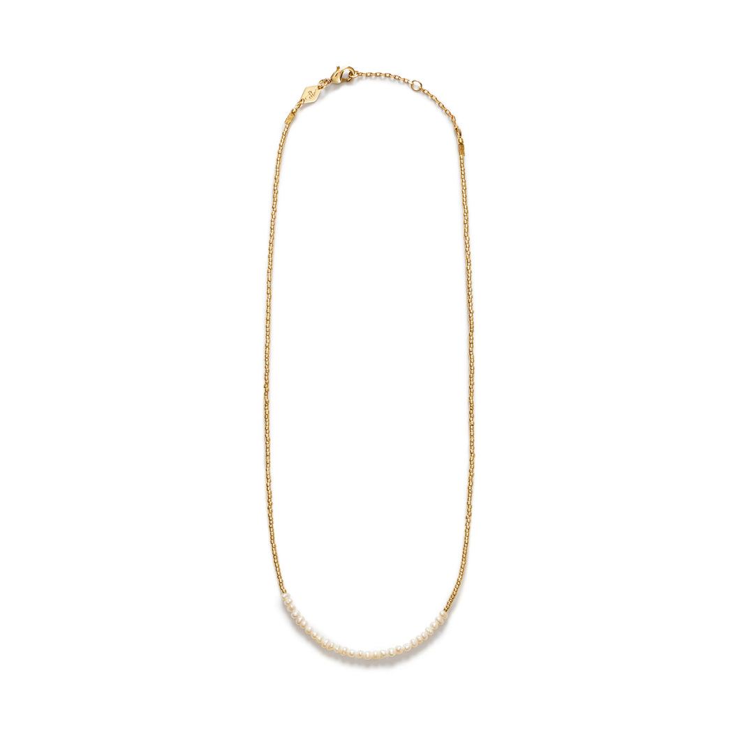 Slim Pearly Necklace  in Gold