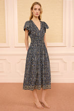 Load image into Gallery viewer, Lyria Cotton Dress in Midnight Bloom
