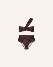 Load image into Gallery viewer, Baia Blu Asymmetric Bikini in Coffee

