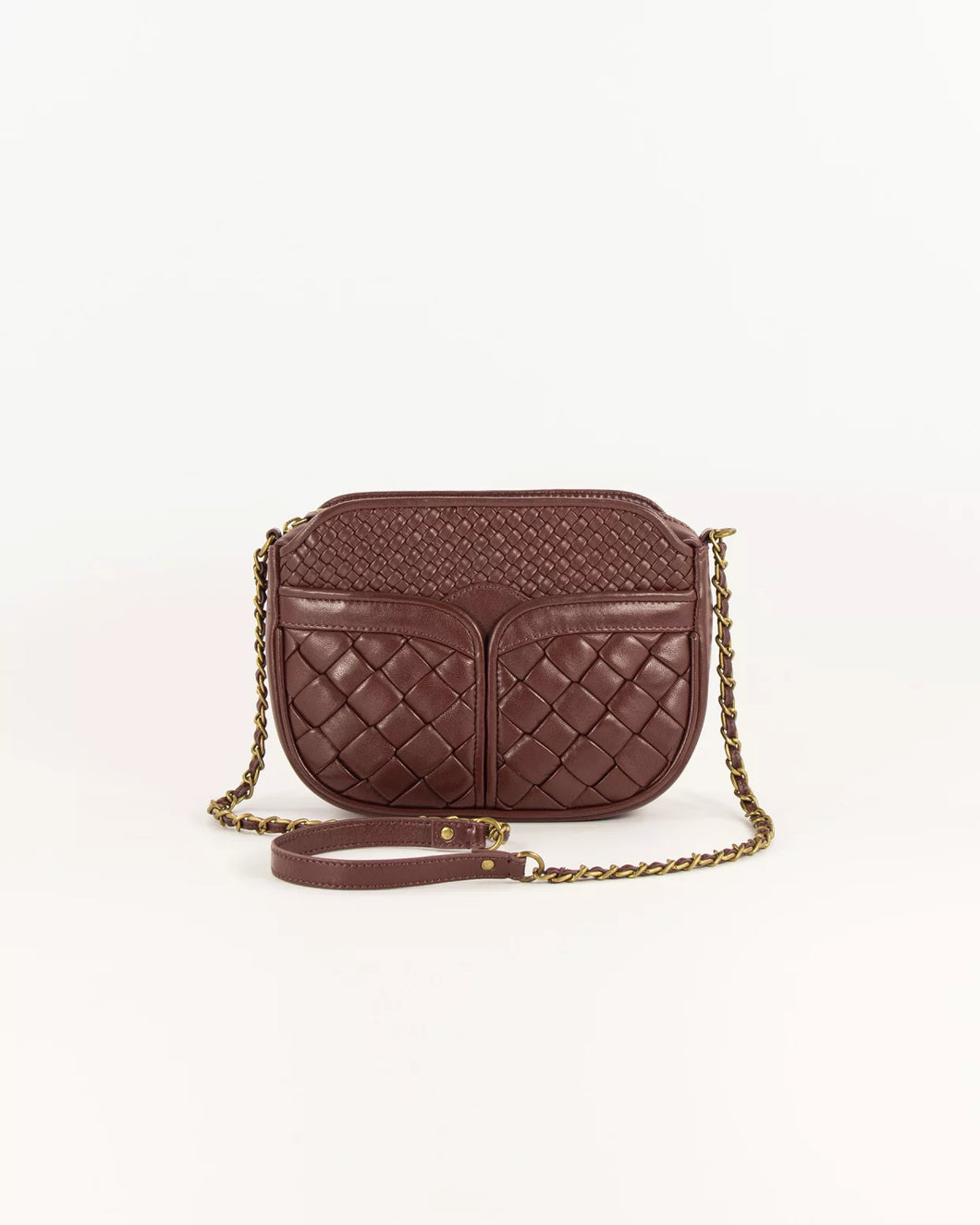 Divine Braided Chain Bag in Burgundy