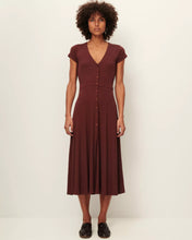 Load image into Gallery viewer, Nea Buttoned Midi Dress Burgundy
