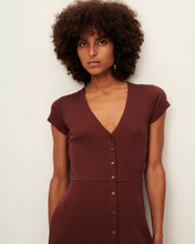 Load image into Gallery viewer, Nea Buttoned Midi Dress Burgundy
