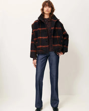 Load image into Gallery viewer, Paolino Shoulder Pleats Coat in Navy Rust
