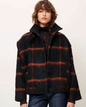 Load image into Gallery viewer, Paolino Shoulder Pleats Coat in Navy Rust
