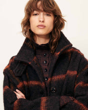 Load image into Gallery viewer, Paolino Shoulder Pleats Coat in Navy Rust
