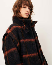 Load image into Gallery viewer, Paolino Shoulder Pleats Coat in Navy Rust
