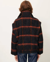 Load image into Gallery viewer, Paolino Shoulder Pleats Coat in Navy Rust
