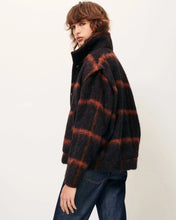 Load image into Gallery viewer, Paolino Shoulder Pleats Coat in Navy Rust
