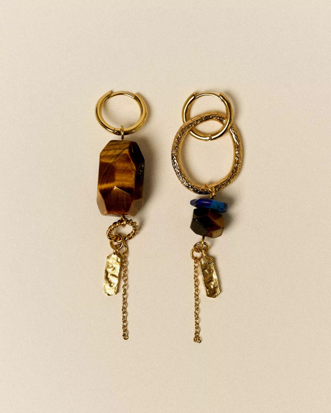 Toti Stone Earrings Tiger Blue