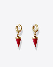 Load image into Gallery viewer, Small Spike Earrings in Henna/ Light Brass
