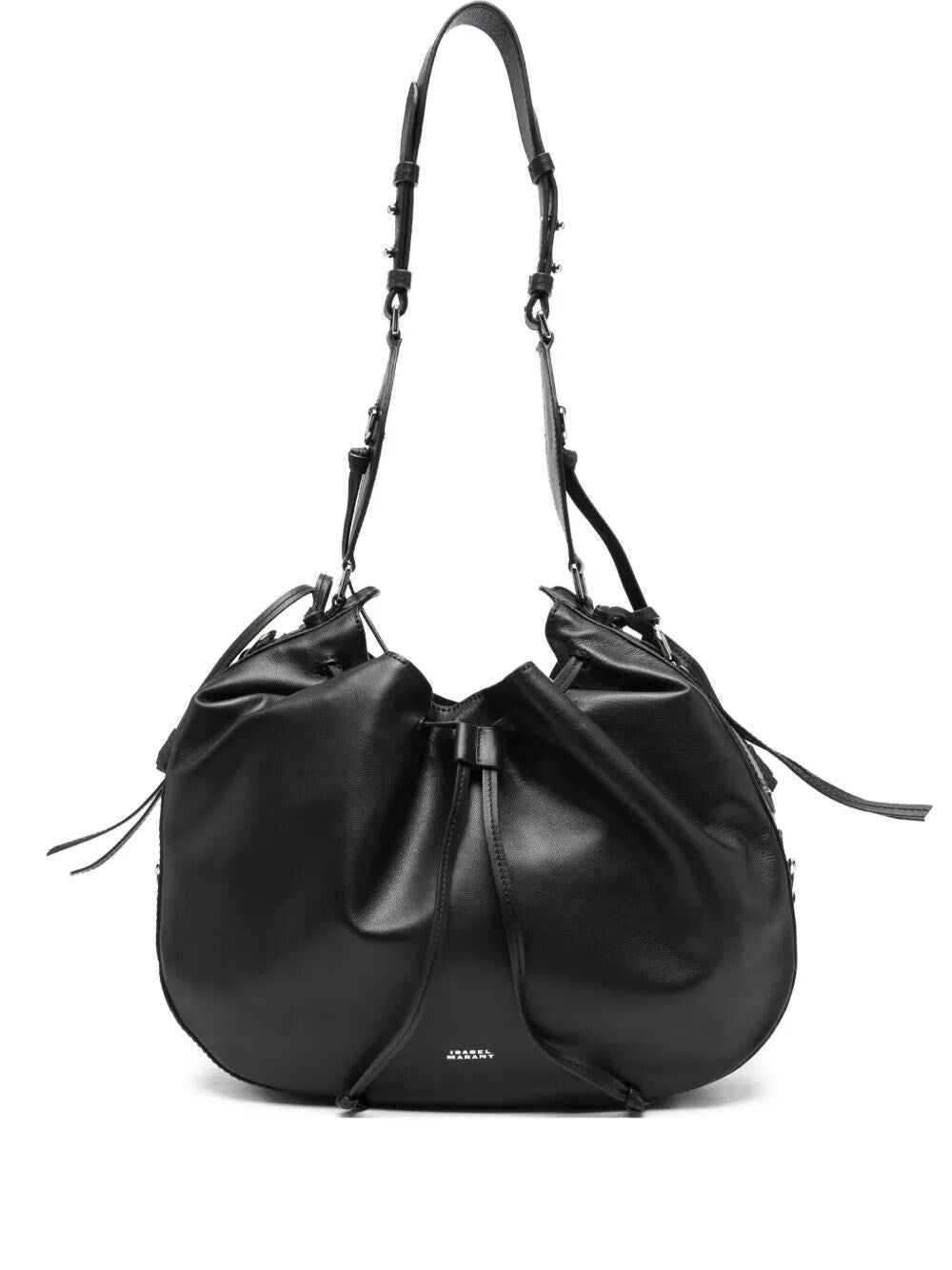 Bolton Hobo Shoulder Bag in Black/Silver