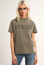 Load image into Gallery viewer, Golden W&#39;s Regular Distressed T-Shirt in Dusty Olive
