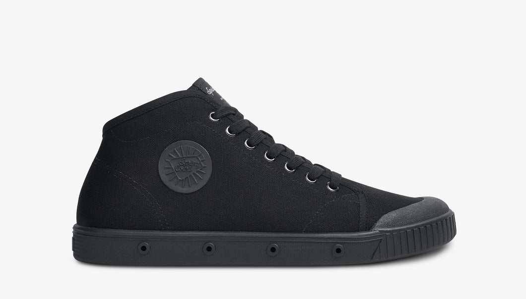 High Top Canvas Trainers in Black
