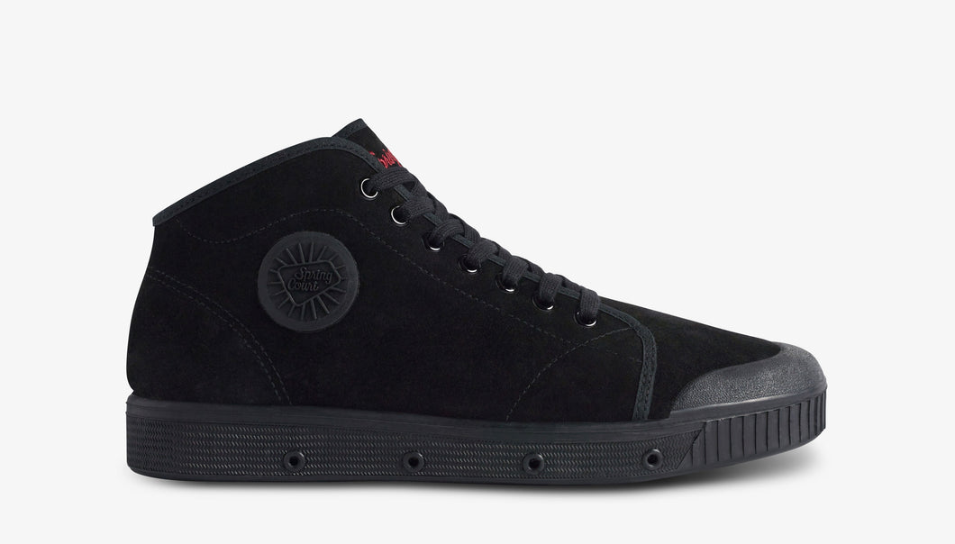 High Top Suede Trainers in Black
