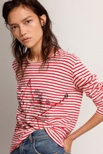 Load image into Gallery viewer, Golden W&#39;s Daya T-Shirt in Ecru/ Tango Red

