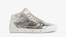 Load image into Gallery viewer, Lambskin High Top Trainers in Silver

