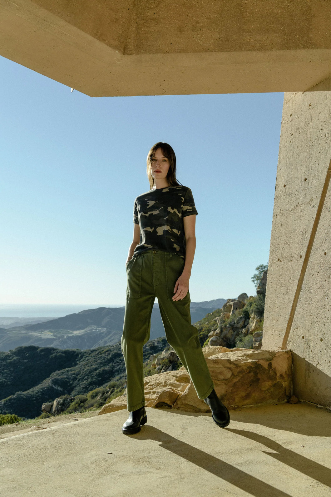 Easy Vintage Tee in Camo Army