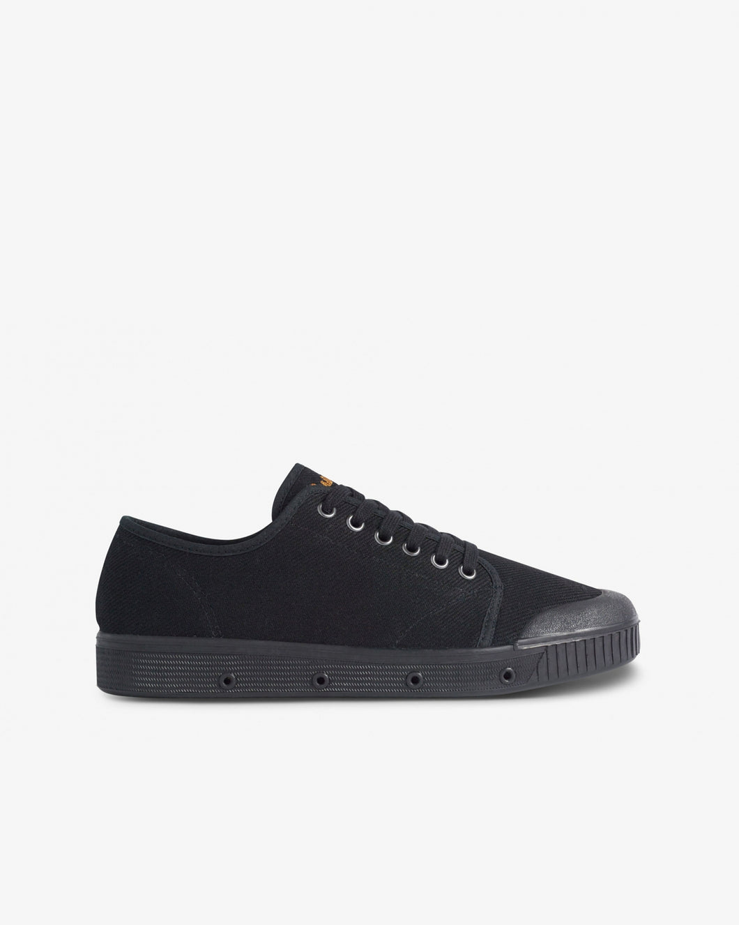Low Top Heavy Twill Trainers in Black