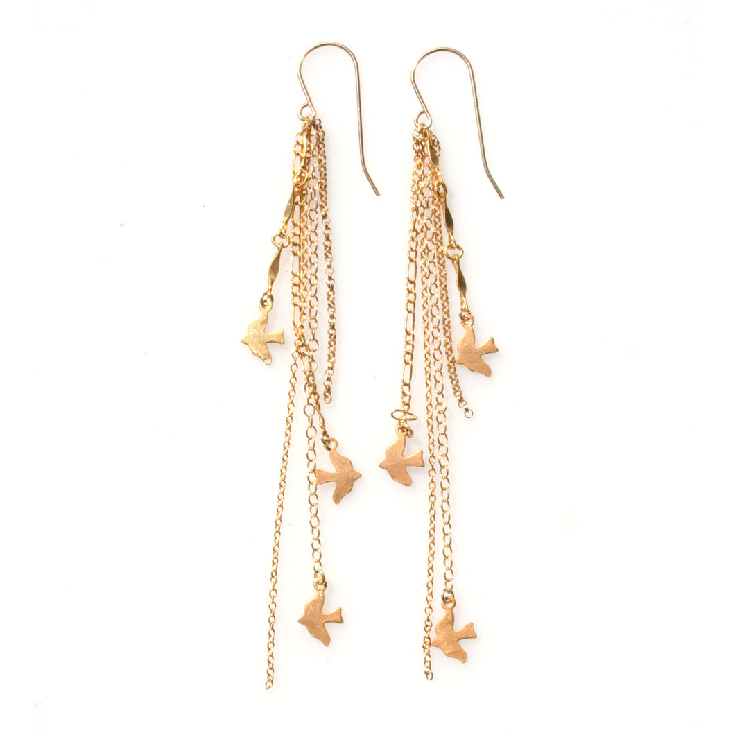 Bird Layered Earrings in Gold