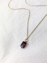 Load image into Gallery viewer, Garnet Rectangle Necklace in Gold
