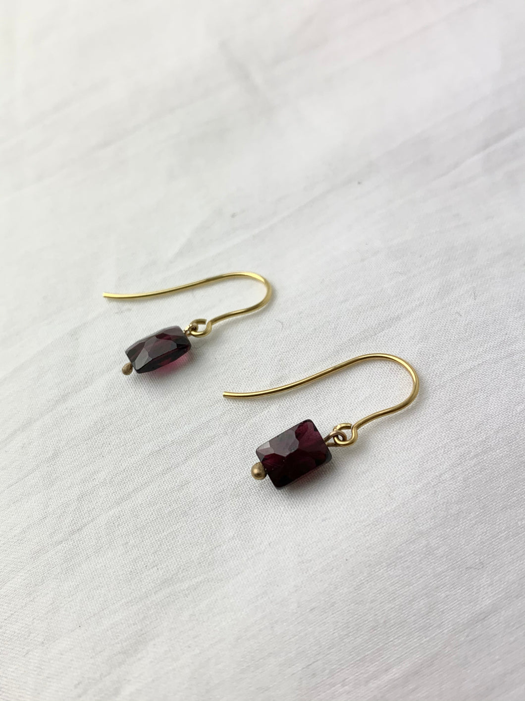 Garnet Rectangle Earrings