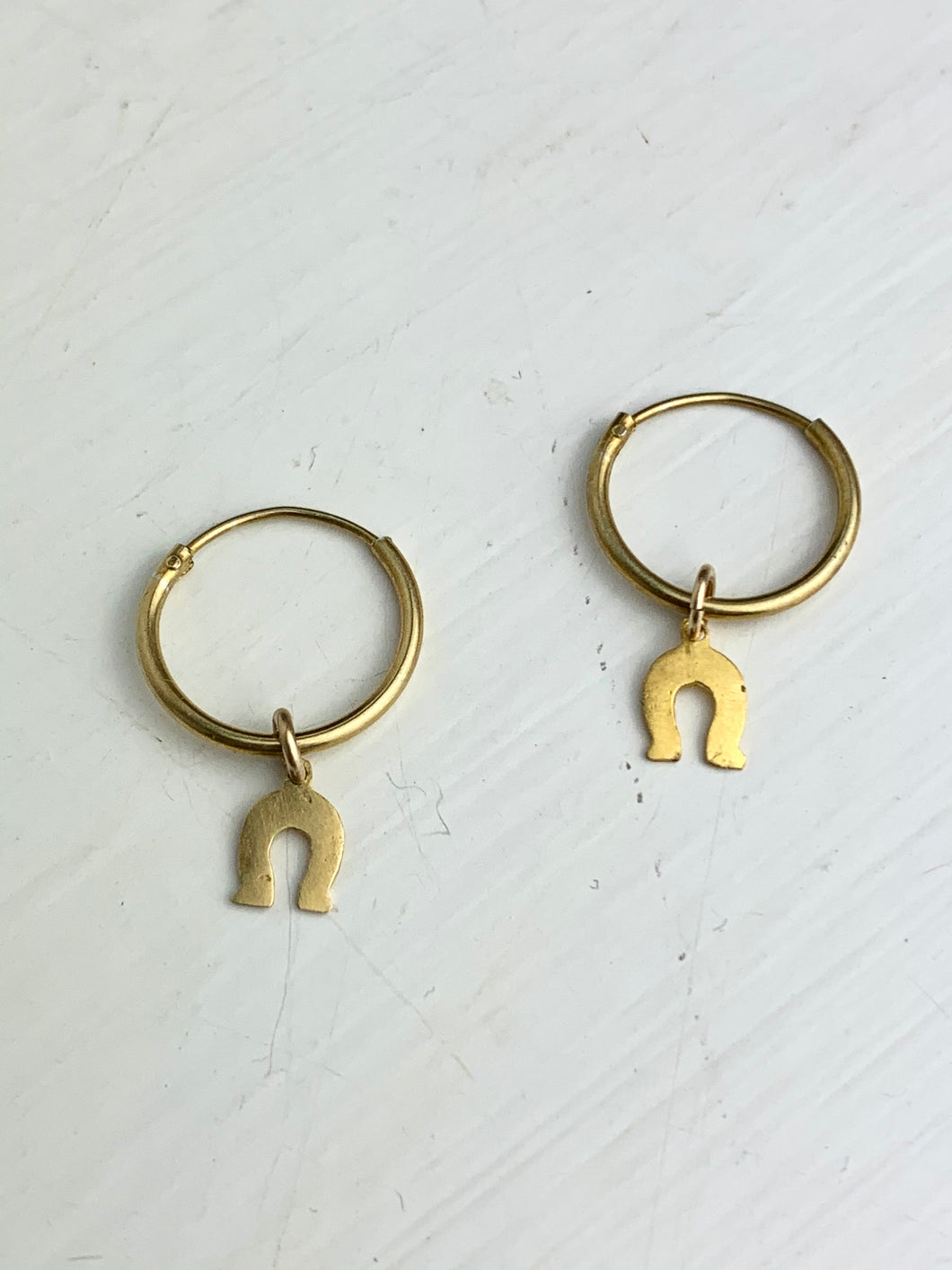 Horseshoe Hoops Earrings in Gold
