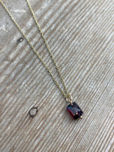 Load image into Gallery viewer, Garnet Rectangle Necklace in Gold
