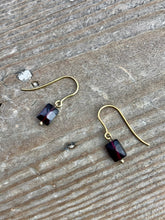 Load image into Gallery viewer, Garnet Rectangle Earrings

