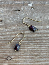 Load image into Gallery viewer, Garnet Rectangle Earrings
