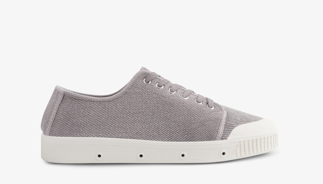 Low Top Washed Heavy Twill Trainers in Mastic Beige